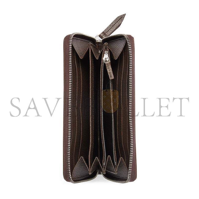 GUCCI BROWN INTERIOR GG ZIP AROUND WALLET ‎856562 (19*10.5*2.5cm)